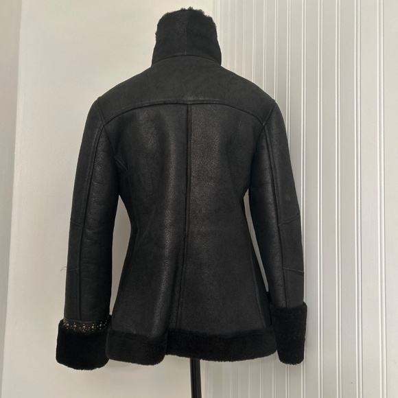 Aquascutum Genuine Shearling Black Jacket - Picture 2 of 7